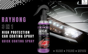 LootZoo Polish Spray 3 in 1 High Protection Quick Car Coating Spray, Car Wax Polish Spray Vehicle Interior Cleaner