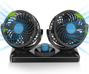 CCE 12V DC Electric Car Fan for Dashboard 360 Degree Rotatable Dual Head Fan-1 Car Interior Fan