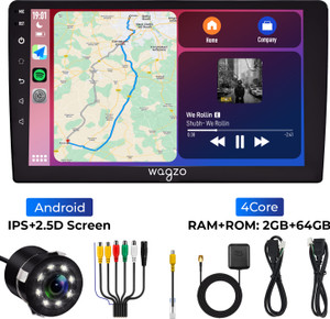 Wagzo 9inch CarPlay Android AutoTS7,2GB|64GB, 4thGen,4Core,IPS Display With Led Camera Car Stereo