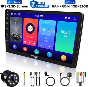 Wagzo 9 Inch CarAndroid TS7,1GB+32GB,4th Gen,4Core, IPS Display With Led Camera|WAP-47 Car Stereo