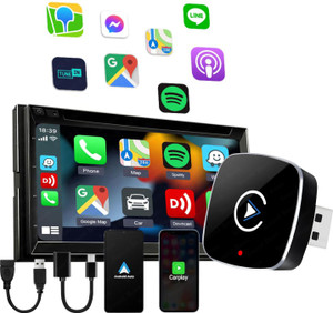 साउंड बॉस Cubic Wired To Wireless Carplay & Android Auto Usb Adaptor Plug N Play For OEM कार स्टीरियो