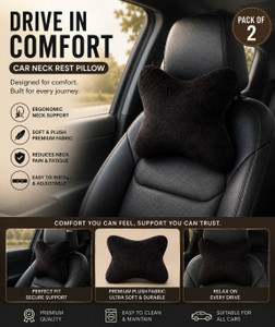 kioni Black Polyester Car Pillow Cushion - Image 4