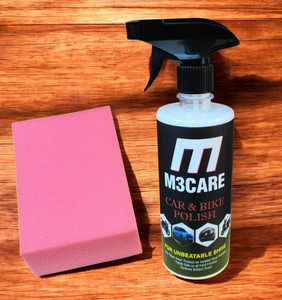 M3CARE Liquid Car Polish for Dashboard, Bumper, Chrome Accent, Exterior, Leather, Metal Parts, Tyres