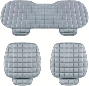 Homyty Velvet Car Seat Cover For Universal For Car Universal Car Seat Cushion Set of 3 | Breathable Seat Pad Cover | Anti Slip Car Seat Protector for Front & Rear Seats
