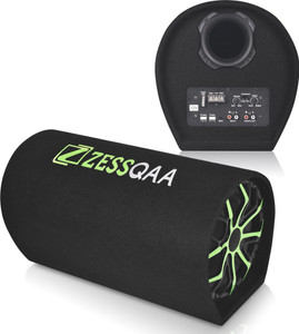 ZESSQAA ZQ-1001BST 10 Inch Active Car Bass Tube | Inbuilt Amplifier | D-Shape | Green Subwoofer
