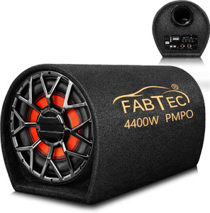 FABTEC Active Car 8 Inch Plug and Play Bass Tube (Built-In Amplifier) Subwoofer