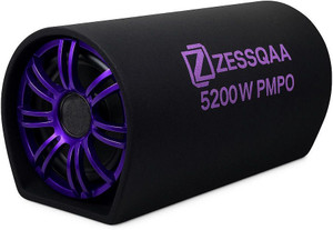 ZESSQAA ZQ-1001BST-Purple 10 Inch Active Car Bass Tube | Inbuilt Amplifier | D-Shape | Purple Subwoofer