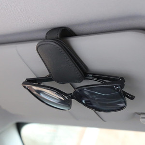 BBBIKINI Magnetic Leather Multi Functional Car Sun Visor Sunglass Clips C Black Car Sunglass Clip Holder