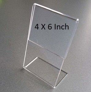 Leplion Acrylic QR Code Display Stand Paper Holder and Sign Holder Stand Card Display Stand