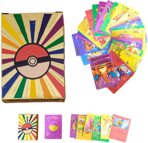 CrazyBuy NeWaterproof 55pcs Pokemon Rainbow Card Box V Series Vmax Gx Playing Rare Series