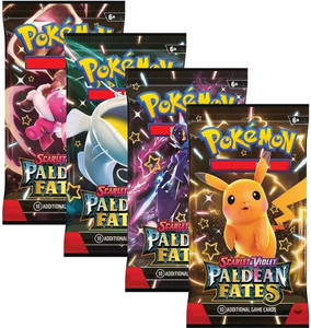CrazyBuy Pokemon TCG New series Scarlet & Violet Paldean Fates Booster Packs x4