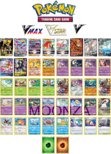 MOONZA Pokemon 42 Playing Card For Kid's V card V max and V star