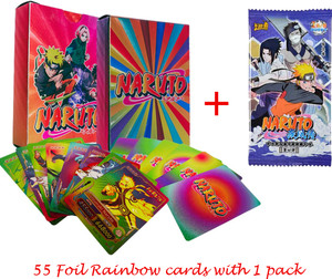 एंसिएंटकर्ट Naruto Rainbow Shinning PVC waterproof cards set of 55 cards with 1 booster pack