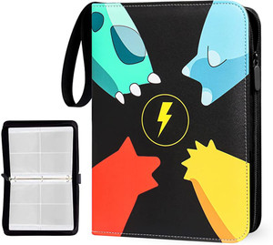 PATPAT Cards Collector Album Holder for 400 Poke-mon Cards Cartoon Prints Zipper Bag