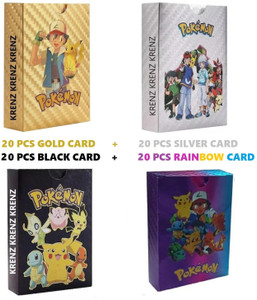 BRAND HOME Pokemon Playing 20 Gold, 20 Silver & 20 Black 20 Rainbow Cards All Rare Series