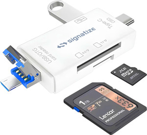 SIGNATIZE 3-in-1 Card Reader Type-C USB OTG SD/Micro SD Memory Reader for Android, Laptop Card Reader