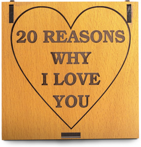 Celebr8 20 Reasons Why I Love You Message Gift Surprise Wooden Box Greeting Card