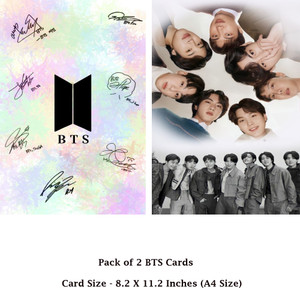 Stylotrendz Pack of 2 A4 Size BTS Signature Card and BTS Army BTS