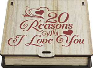 Wenzel 20 Reasons Why I Love You Surprise Wooden Box Greeting Card