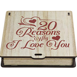 Wenzel 20 Reasons Why I Love You Surprise Wooden Box Greeting Card