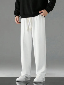LIBJA Straight Fit Men White Trousers