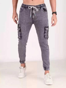 hyooo Jogger Fit Men Grey Jeans