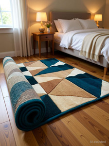 R CARPETS 5 ft  X 7 ft Silk, Wool Carpet
