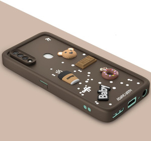 BINTAGE Back Cover for Vivo 1921 / U20 / Y19 4G / U3 | Smile Taddy |3D Ball Bear |Milk cake |Coffee Case