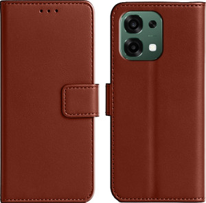 Ascensify Back Cover for Oppo F33 5G Premium PU Leather Flip Cover with Card Slots & Stand Feature
