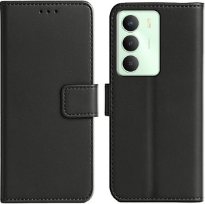 Ascensify Back Cover for Realme C73 5G Premium PU Leather Flip Cover with Card Slots & Stand Feature