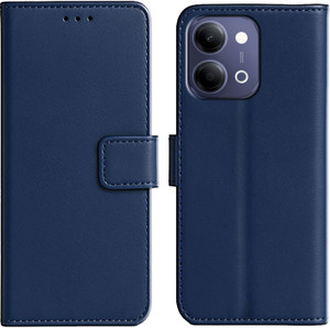 Ascensify Back Cover for Vivo T5 Lite 44W 5G Premium PU Leather Flip Cover with Card Slots & Stand Feature