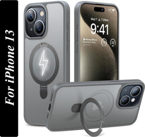 Coverskart MagSafe Ostand Back Cover for Apple iPhone 13, Frosted Utlra Hybird MagSafe Case