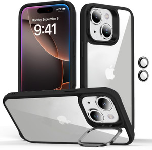 Coverskart Back Cover for Apple iPhone 15, Utlra Hybird lens protectors and built-in stand