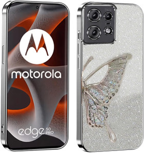 YUXING Cover Glitter Per Motorola Edge 50 Pro - Trasparente Con Brillantini - Protezione Antiurto - 4