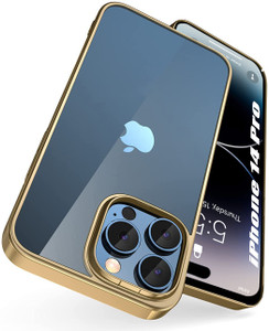 SQUIF Bumper Case for Apple iPhone 14 Pro Clear Back Cover with Camera Protection and Electroplated Frame Bumper