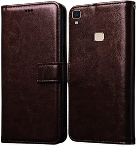 Trending Today Wallet Case Cover for Vivo V3, Limited Edition Premium Business Series Flip Back Cover Case, Coffee