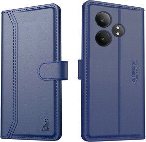 AIBEX Flip Cover for Realme GT 6T 5G|Premium Leather Finish | Magnetic Closure | Kickstand Feature | Shockproof