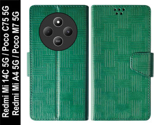 SBMS Flip Cover for Xiaomi Mi Redmi 14C 5G / Poco M7 5G / Poco C75 5G / Redmi A4 5G Back Cover Case