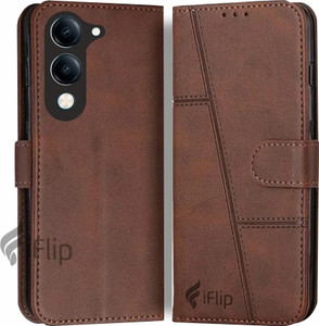 iFlip Flip Cover for Vivo Y19e, Card Pockets Wallet & Stand, Wallet Style Flip Back Case Cover