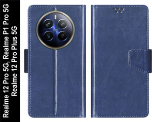 Xinyunew Custodia A Libro Per Realme 12 Pro - Pelle PU Con Porta Carte E Supporto, Chiusura Magnetica, Colore Blu