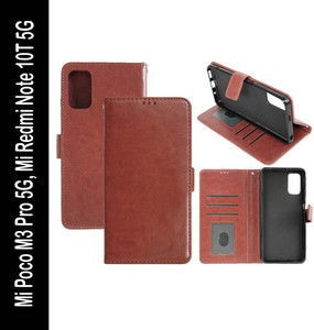 Casotec Flip Cover for Mi Poco M3 Pro 5G, Mi Redmi Note 10T 5G