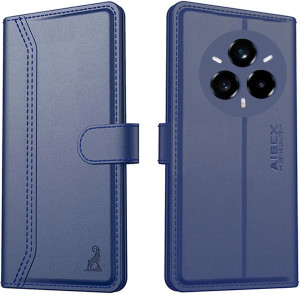 Coque Pour 14 PRO Realme Protection Portefeuille Etui à Rabat Housse En Cuir Pu Avec Antichoc Tpu Magnetique Flip Pochette Housse Zursana Bleu