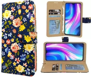 Aarov Flip Cover for Samsung Galaxy A30S, Flower Blue