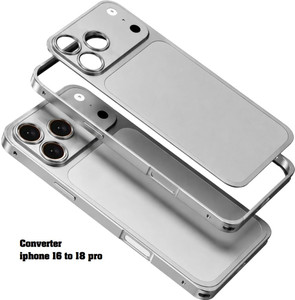AK PREMIUM Front & Back Metal Case for iPhone 16 to 18 Pro (Silver) - Image 1