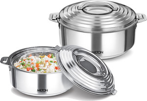 मिल्टन Milton Thermosteel Galaxia Casserole Set Of 2pcs 2 का पैक थर्मोवेयर कैसरोल सेट