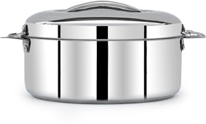 MANAU Hot Serve Double Wall Insulated Hot Pot Stainless Steel Casserole with Steel Lid (3500ML,Weight-1.4 Kgs) Serve Casserole