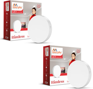 MURPHY 18W LED Rimless Round Surface Panel Light, Cool White 6000K, BIS ...