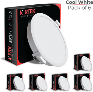 Nortek 12W COB LED Downlight | 4-inch Cutout | Anti-Glare | Cool White 6500K | 6PCS Downlighter Ceiling Light Ceiling Lamp