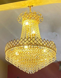 Shri Mahal Antiques Crystal Big Size Jhhomar Lamp Ceiling Light For Living Room/Hall/Bed Room etc. Chandelier Ceiling Lamp