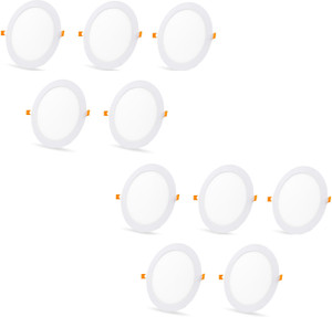 D'Mak 18 Watt LED Round False Ceiling/ Recessed Panel Light for POP (Warm White, Pack of 10) Recessed Ceiling Light Ceiling Lamp